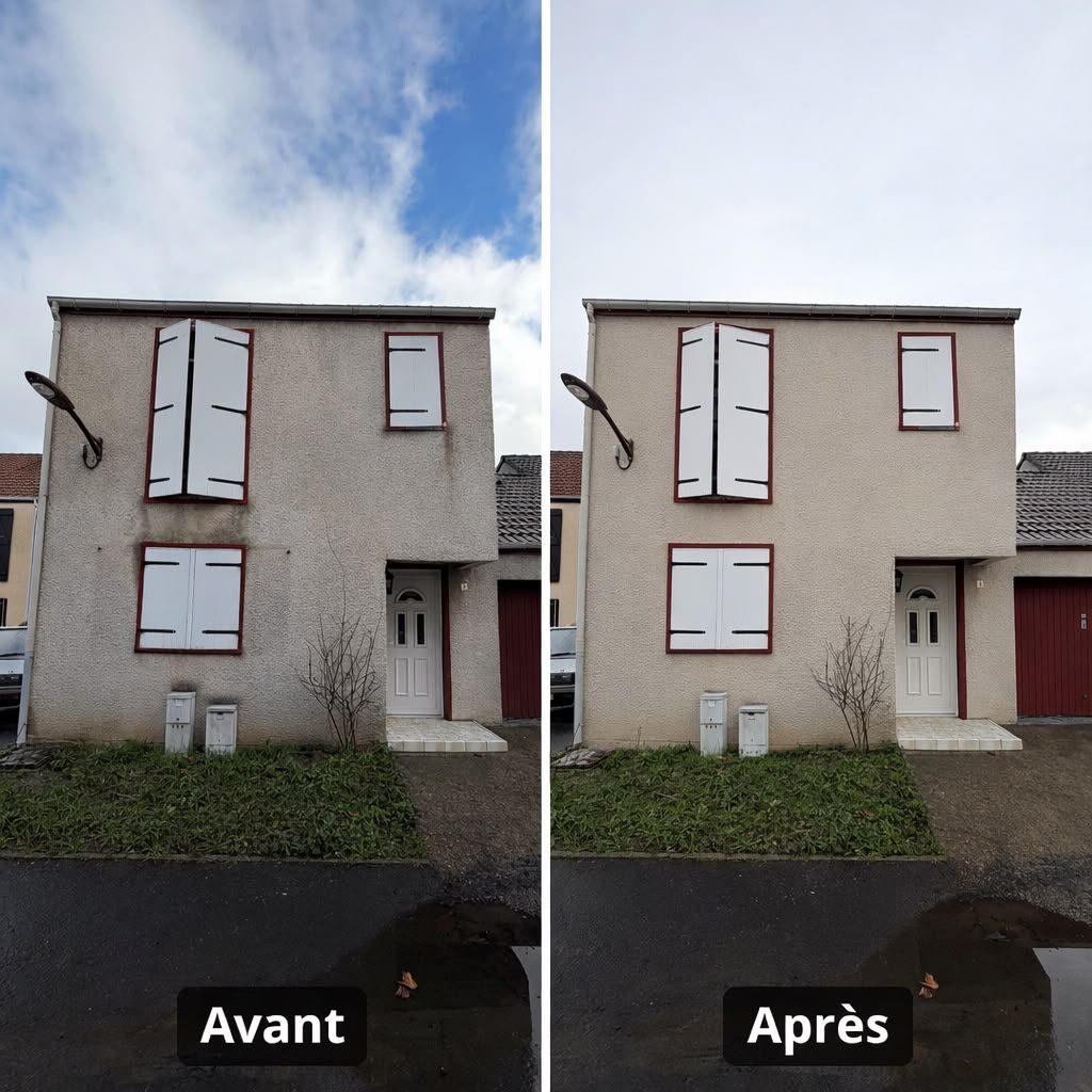 Avant / après : nettoyage de façade par Tournoux Rénovation